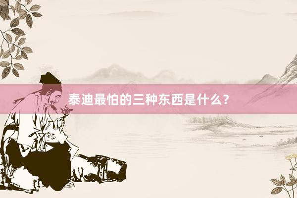 泰迪最怕的三种东西是什么？